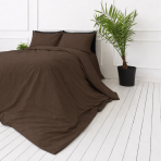 Bedding Set „Brunette“. Bedding sets 155x200, 140x200 cm, 150x200 cm, 160x200 cm, 180x200 cm, 200x200 cm, 200x220 cm, 220x240 cm. Rich brown bedding set, bringing natural elegance to your bedroom.