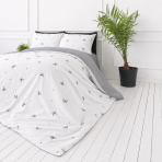 Bedding Set „Butterfly“. Patterned bedding sets, 140x200 cm, 200x200 cm, 200x220 cm. Reversible white and grey bedding with butterfly motifs Bedding Set „Butterfly“. Patterned bedding sets, 140x200 cm, 200x200 cm, 200x220 cm. Reversible white and grey bedding with butterfly motifs