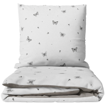 Bedding Set „Butterfly“. Patterned bedding sets, 140x200 cm, 200x200 cm, 200x220 cm. White bedding set with a subtle pattern of grey butterflies, small dots and delicate tiny branches. Bedding Set „Butterfly“. Patterned bedding sets, 140x200 cm, 200x200 cm, 200x220 cm. White bedding set with a subtle pattern of grey butterflies, small dots and delicate tiny branches.