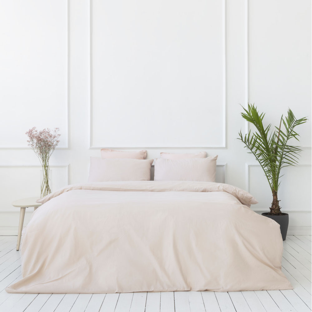 Bedding Set „Classic seashell“. Bedding sets 155x200, 140x200 cm, 160x200 cm, 200x200 cm, 200x220 cm, 220x240 cm. Classic bedding set in calm earthy color.
