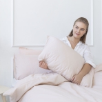 Bedding Set „Classic seashell“. Bedding sets 155x200, 140x200 cm, 160x200 cm, 200x200 cm, 200x220 cm, 220x240 cm. Beige bedding set in a soft natural tone.