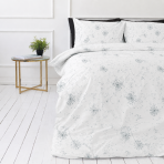 Bedding Set „Dandelion puff“. Bedding sets 155x200, 140x200 cm, 150x200 cm, 160x200 cm, 180x200 cm, 200x200 cm, 200x220 cm. Charming white bedding set with silver dandelion puffs floating across the design, adding a touch of magic. Bedding Set „Dandelion puff“. Bedding sets 155x200, 140x200 cm, 150x200 cm, 160x200 cm, 180x200 cm, 200x200 cm, 200x220 cm. Charming white bedding set with silver dandelion puffs floating across the design, adding a touch of magic.