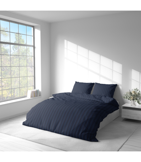Bedding Set „Dark Blue Stripes“. Hotel bedding sets