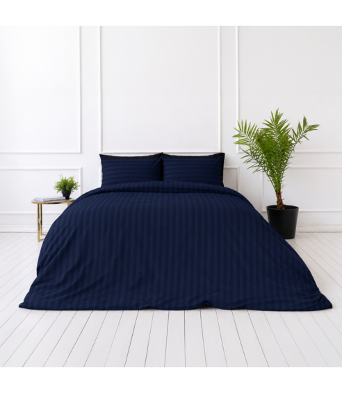 Bedding Set „Dark Blue Stripes“. Hotel bedding sets