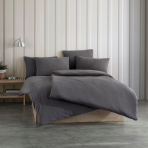 Bedding Set „Dark Grey Stone Washed“. Gray bedding sets, 140x200 cm, 200x200 cm, 200x220 cm. Dark grey stone-washed bedding set made from 100% cotton ranforce for ultimate comfort.
