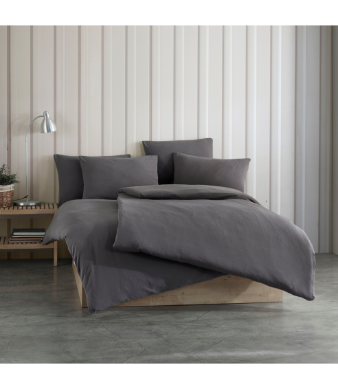 Bedding Set „Dark Grey Stone Washed“. Cotton bedding sets