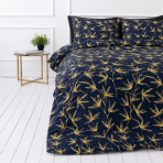 Bedding Set „Dawn Botanical“. Bedding sets 135x200, 140x200 cm, 150x200 cm, 160x200 cm, 180x200 cm, 200x200 cm, 200x220 cm, 220x240 cm. Dark blue bedding set adorned with lively yellow branches, creating a fresh and modern look for your space. Bedding Set „Dawn Botanical“. Bedding sets 135x200, 140x200 cm, 150x200 cm, 160x200 cm, 180x200 cm, 200x200 cm, 200x220 cm, 220x240 cm. Dark blue bedding set adorned with lively yellow branches, creating a fresh and modern look for your space.