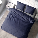 Bedding Set „Deep cobalt“. Blue bedding sets, 140x200 cm, 200x200 cm, 200x220 cm. Luxurious navy bedding set for a cozy retreat.