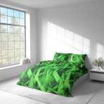 Bedding Set „Dewdrop“. Green bedding set, 140x200 cm, 200x200 cm, 200x220 cm. Green grass and dewdrop motif on the bedding set.