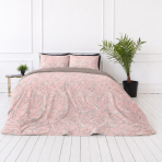 Bedding Set „Ditsy“. Pink bedding, 140x200 cm, 200x200 cm, 200x220 cm. Reversible pink and grey brown bedding with a delicate botanical pattern Bedding Set „Ditsy“. Pink bedding, 140x200 cm, 200x200 cm, 200x220 cm. Reversible pink and grey brown bedding with a delicate botanical pattern