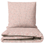 Bedding Set „Ditsy“. Pink bedding, 140x200 cm, 200x200 cm, 200x220 cm. Nude pink bedding set with a delicate pattern of white flowers and grey-green leaves. Bedding Set „Ditsy“. Pink bedding, 140x200 cm, 200x200 cm, 200x220 cm. Nude pink bedding set with a delicate pattern of white flowers and grey-green leaves.