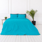 Bedding Set „Dreamy Waters“. Bedding sets 135x200, 140x200 cm, 150x200 cm, 160x200 cm, 180x200 cm, 200x200 cm, 200x220 cm, 220x240 cm. Soft cyan bedding set featuring a clean and crisp design, ideal for adding a modern yet calming vibe to your bedroom decor.