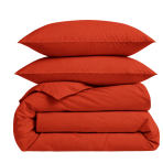Bedding Set „Dry Tomato“. Bedding sets 155x200, 140x200 cm, 150x200 cm, 160x200 cm, 180x200 cm, 200x200 cm, 200x220 cm, 220x240 cm. Solid dried-tomato-coloured bedding set with a pattern-free design.