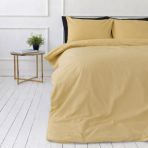 Bedding Set „Fall leaf“. Yellow bedding, 140x200 cm, 200x200 cm, 200x220 cm. Elegant bedding set with a golden autumnal palette, evoking the warmth of fall foliage.