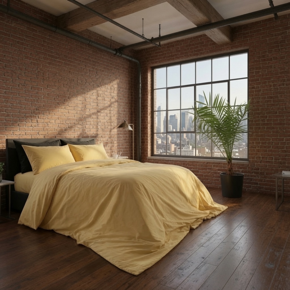 Bedding Set „Fall leaf“. Yellow bedding, 140x200 cm, 200x200 cm, 200x220 cm. Luxurious mustard-yellow bedding set with a warm, rich golden hue and subtle earthy tones – a bold yet cozy colour that brings energy and elegance to the bedroom. Bedding Set „Fall leaf“. Yellow bedding, 140x200 cm, 200x200 cm, 200x220 cm. Luxurious mustard-yellow bedding set with a warm, rich golden hue and subtle earthy tones – a bold yet cozy colour that brings energy and elegance to the bedroom.