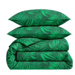 Bedding Set „Fern“. Bedding sets with plants, 140x200 cm, 150x200 cm, 160x200 cm, 180x200 cm, 200x200 cm, 200x220 cm. Luxurious dark green bedding with oversized fern pattern for a touch of nature indoors Bedding Set „Fern“. Bedding sets with plants, 140x200 cm, 150x200 cm, 160x200 cm, 180x200 cm, 200x200 cm, 200x220 cm. Luxurious dark green bedding with oversized fern pattern for a touch of nature indoors