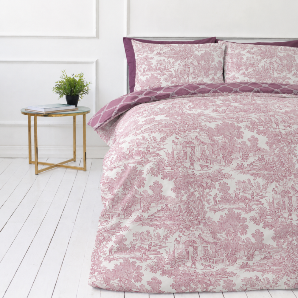 Bedding Set „Fiery“. Purple bedding, 140x200 cm, 200x200 cm, 200x220 cm. Rich composition of deep violet and lavender-toned grid pattern. Bedding Set „Fiery“. Purple bedding, 140x200 cm, 200x200 cm, 200x220 cm. Rich composition of deep violet and lavender-toned grid pattern.