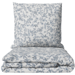 Bedding Set „Floral Dream“. Patterned bedding sets, 140x200 cm, 200x200 cm, 200x220 cm. White bedding set with a delicate blue-grey floral pattern. Bedding Set „Floral Dream“. Patterned bedding sets, 140x200 cm, 200x200 cm, 200x220 cm. White bedding set with a delicate blue-grey floral pattern.