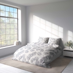 Bedding Set „Foliage Mirage“. Bedding sets with plants, 140x200 cm. Bedding set with leaf motifs bringing calm natural beauty and harmony to the bedroom.
