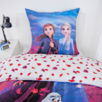 Bedding Set „Frozen“. Kids bedding, 135x200 cm. White reversible bedding set with a pattern of red, purple and orange leaves. Bedding Set „Frozen“. Kids bedding, 135x200 cm. White reversible bedding set with a pattern of red, purple and orange leaves.