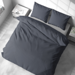 Bedding Set „Graphite“. Bedding sets 155x200, 140x200 cm, 150x200 cm, 160x200 cm, 180x200 cm, 200x200 cm, 200x220 cm, 220x240 cm. Stylish dark grey bedding set, elevating your bedroom decor with ease.