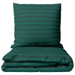 Bedding Set „Green Stripes“. Patterned bedding sets, 140x200 cm, 150x200 cm, 160x200 cm, 180x200 cm, 200x200 cm, 200x220 cm. Dark green bedding set featuring a sophisticated stripes pattern, adding depth and elegance to any bedroom decor.
