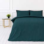 Bedding Set „Green Stripes“. Patterned bedding sets, 140x200 cm, 150x200 cm, 160x200 cm, 180x200 cm, 200x200 cm, 200x220 cm. Elegant bedding set in dark green, showcasing a timeless stripes pattern that complements various interior design styles. Bedding Set „Green Stripes“. Patterned bedding sets, 140x200 cm, 150x200 cm, 160x200 cm, 180x200 cm, 200x200 cm, 200x220 cm. Elegant bedding set in dark green, showcasing a timeless stripes pattern that complements various interior design styles.