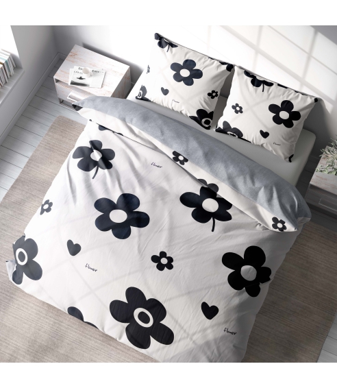 Bedding Set „Black Flowers“. Bedding sets 140x200