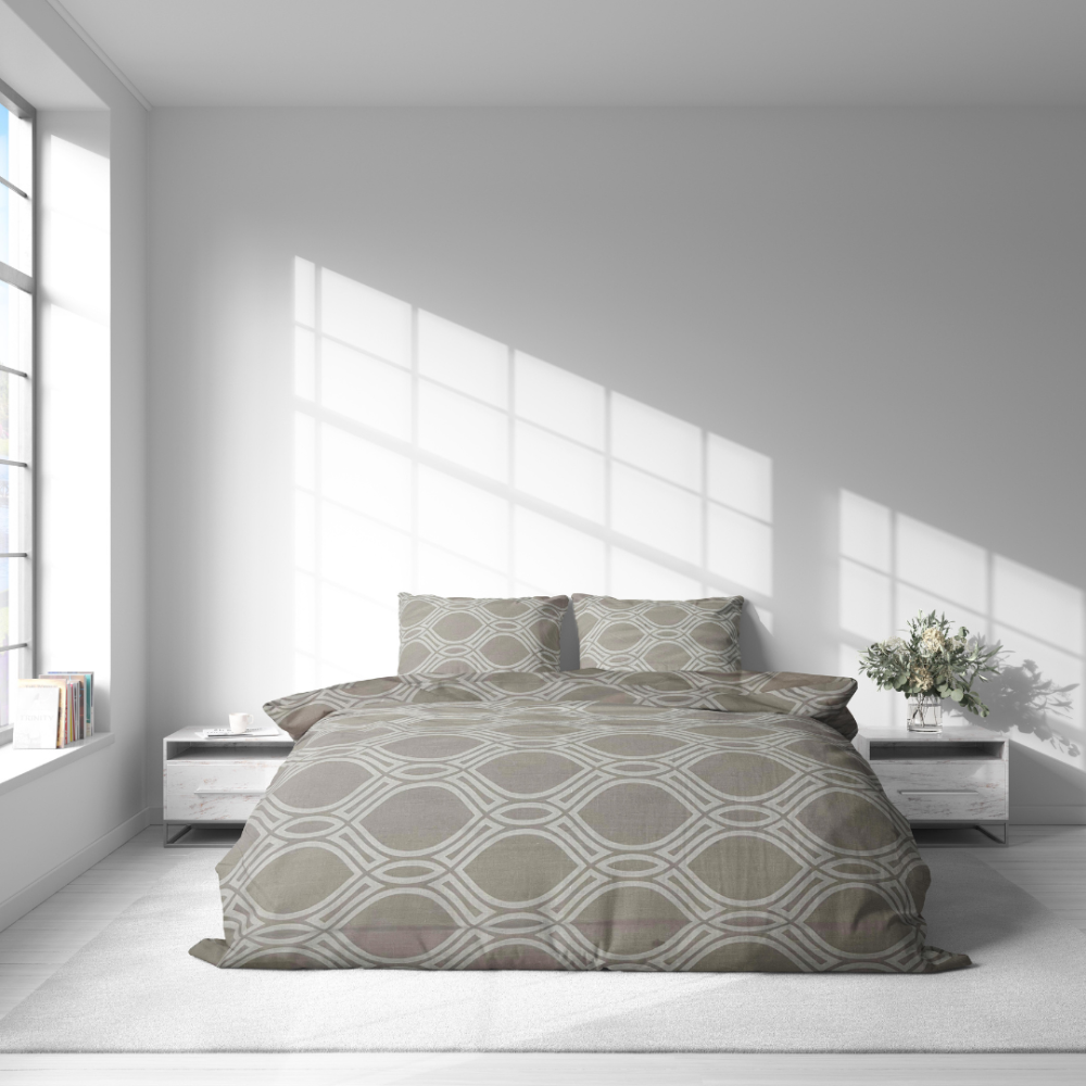 Bedding Set „Grey Orbit“. Bedding sets 155x200, 140x200 cm, 150x200 cm, 160x200 cm, 180x200 cm, 200x200 cm, 200x220 cm, 220x240 cm