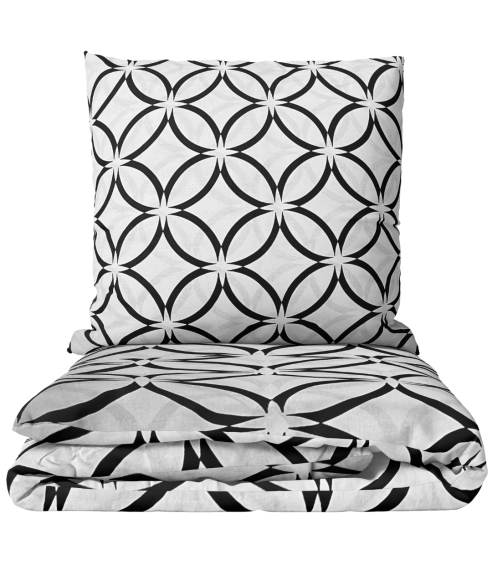 Bedding Set „Grey Retro Rings“. Cotton bedding sets