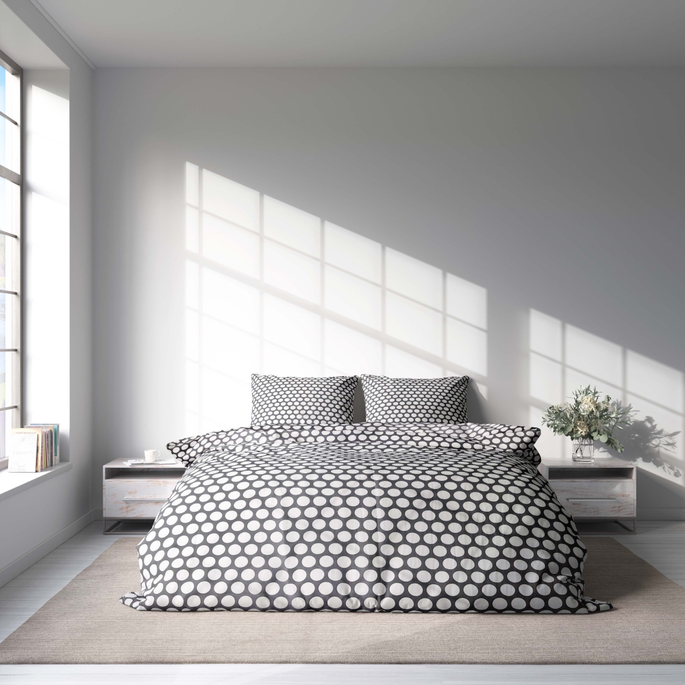 Bedding Set „Grey Ripple“. Gray bedding sets, 140x200 cm, 200x200 cm, 200x220 cm, 220x240 cm