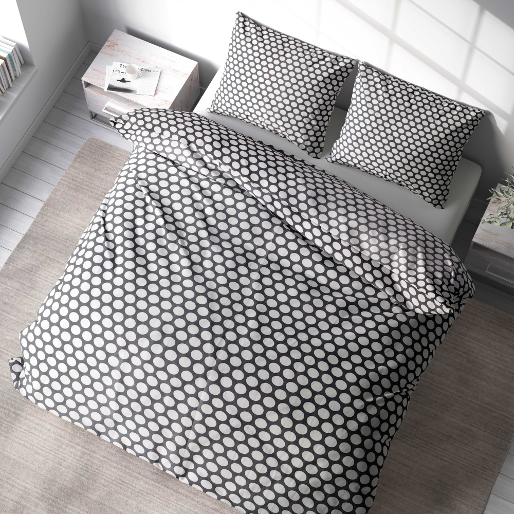 Bedding Set „Grey Ripple“. Gray bedding sets, 140x200 cm, 200x200 cm, 200x220 cm, 220x240 cm
