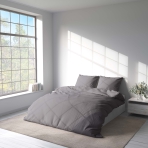 Bedding Set „Gull“. Gray bedding sets, 140x200 cm, 200x200 cm, 200x220 cm. Elegant grey bedding set, perfect for a chic and contemporary bedroom decor, offering a versatile and timeless appeal.