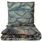 Bedding Set „Infinite Calm“. Bedding sets 155x200, 140x200 cm, 150x200 cm, 160x200 cm, 180x200 cm, 200x200 cm, 200x220 cm, 220x240 cm. Dark green bedding set with golden leaves
