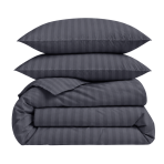 Bedding Set „Iron Stripes“. Gray bedding sets, 140x200 cm, 150x200 cm, 160x200 cm, 180x200 cm, 200x200 cm, 200x220 cm. Dark grey bedding set with subtle vertical stripes, creating an elegant and minimalist impression. Bedding Set „Iron Stripes“. Gray bedding sets, 140x200 cm, 150x200 cm, 160x200 cm, 180x200 cm, 200x200 cm, 200x220 cm. Dark grey bedding set with subtle vertical stripes, creating an elegant and minimalist impression.
