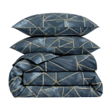Bedding Set „Isolde“. Bedding sets 155x200, 140x200 cm, 150x200 cm, 160x200 cm, 180x200 cm, 200x200 cm, 200x220 cm, 220x240 cm. Dark blue bedding set with golden geometric lines Bedding Set „Isolde“. Bedding sets 155x200, 140x200 cm, 150x200 cm, 160x200 cm, 180x200 cm, 200x200 cm, 200x220 cm, 220x240 cm. Dark blue bedding set with golden geometric lines
