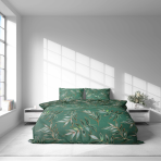 Bedding Set „Jade Leaves“. Bedding sets 155x200, 140x200 cm, 150x200 cm, 160x200 cm, 180x200 cm, 200x200 cm, 200x220 cm, 220x240 cm