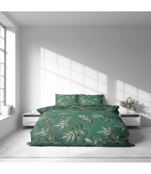 Bedding Set „Jade Leaves“. Cotton bedding sets