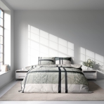 Bedding Set „Lane Luxe“. Microfiber bedding sets, 140x200 cm. Elegant bedding set featuring a mix of grid and leopard patterns in a harmonious blend of style