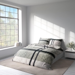 Bedding Set „Lane Luxe“. Microfiber bedding sets, 140x200 cm. Chic bedding ensemble with intersecting grid lines and a striking leopard print accent