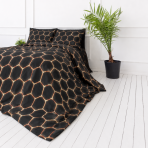 Bedding Set „Lavahive“. Black bedding sets, 140x200 cm, 150x200 cm, 160x200 cm, 180x200 cm, 200x200 cm, 200x220 cm. Bedding set design on black background resembling sparks. Bedding Set „Lavahive“. Black bedding sets, 140x200 cm, 150x200 cm, 160x200 cm, 180x200 cm, 200x200 cm, 200x220 cm. Bedding set design on black background resembling sparks.