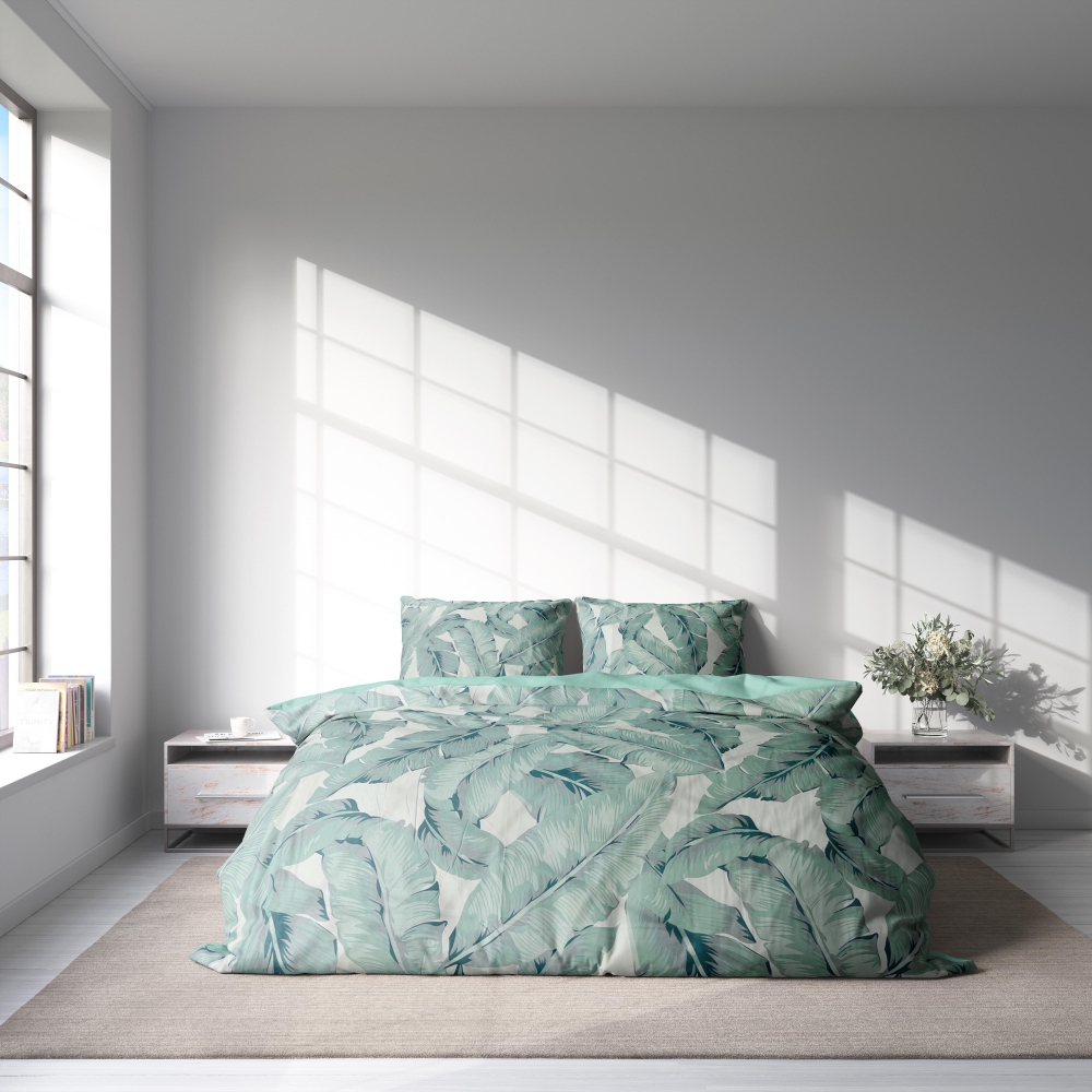 bedding Set „Leaf harmony“. Bedding sets with plants, 140x200 cm, 160x200 cm
