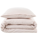 Bedding Set „Lisbon Beige“. Bedding sets 135x200, 140x200 cm, 200x200 cm, 200x220 cm. Beige and white striped bedding set, featuring a clean, minimalist design with alternating lines for a sophisticated look.