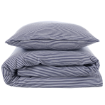 Bedding Set „Lisbon Navy“. Patterned bedding sets, 140x200 cm, 200x200 cm, 200x220 cm. Blue and white striped bedding set, featuring a clean, modern design with alternating lines for a stylish look.