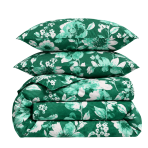 Bedding Set „Lush Green“. Bedding sets 155x200, 140x200 cm, 150x200 cm, 160x200 cm, 180x200 cm, 200x200 cm, 200x220 cm, 220x240 cm. Green background with white flowers – a perfect choice that brings brightness and vibrancy to the bedroom.
