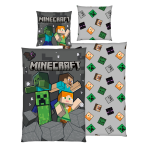 Bedding Set „Minecraft“. Kids bedding, 135x200 cm. Dark grey bedding set with colourful minecraft characters. Bedding Set „Minecraft“. Kids bedding, 135x200 cm. Dark grey bedding set with colourful minecraft characters.