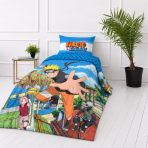 Bedding Set „Naruto“. Kids bedding, 135x200 cm. Blue pillowcase with a white band and colourful naruto shippuden lettering. Bedding Set „Naruto“. Kids bedding, 135x200 cm. Blue pillowcase with a white band and colourful naruto shippuden lettering.