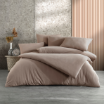 Bedding Set „Mink Stone Washed“. Bedding sets 135x200, 140x200 cm, 200x200 cm, 200x220 cm. Light brown stone-washed bedding set made from 100% cotton ranforce for ultimate comfort and style.