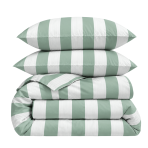 Bedding Set „Modern Line“. Green bedding set, 140x200 cm, 200x200 cm, 200x220 cm. Bedding set in crisp white featuring a refreshing green and white stripes design, perfect for a clean and modern bedroom look. Bedding Set „Modern Line“. Green bedding set, 140x200 cm, 200x200 cm, 200x220 cm. Bedding set in crisp white featuring a refreshing green and white stripes design, perfect for a clean and modern bedroom look.