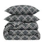 Bedding Set „Morocco grey“. Bedding sets 155x200, 140x200 cm, 150x200 cm, 160x200 cm, 180x200 cm, 200x200 cm, 200x220 cm, 220x240 cm. Dark grey bedding design with a white geometric pattern Bedding Set „Morocco grey“. Bedding sets 155x200, 140x200 cm, 150x200 cm, 160x200 cm, 180x200 cm, 200x200 cm, 200x220 cm, 220x240 cm. Dark grey bedding design with a white geometric pattern
